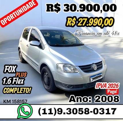 VOLKSWAGEN FOX 1.6 MI PLUS 8V FLEX 4P MANUAL VOLKSWAGEN FOX 1.6 MI PLUS 8V FLEX 4P MANUAL